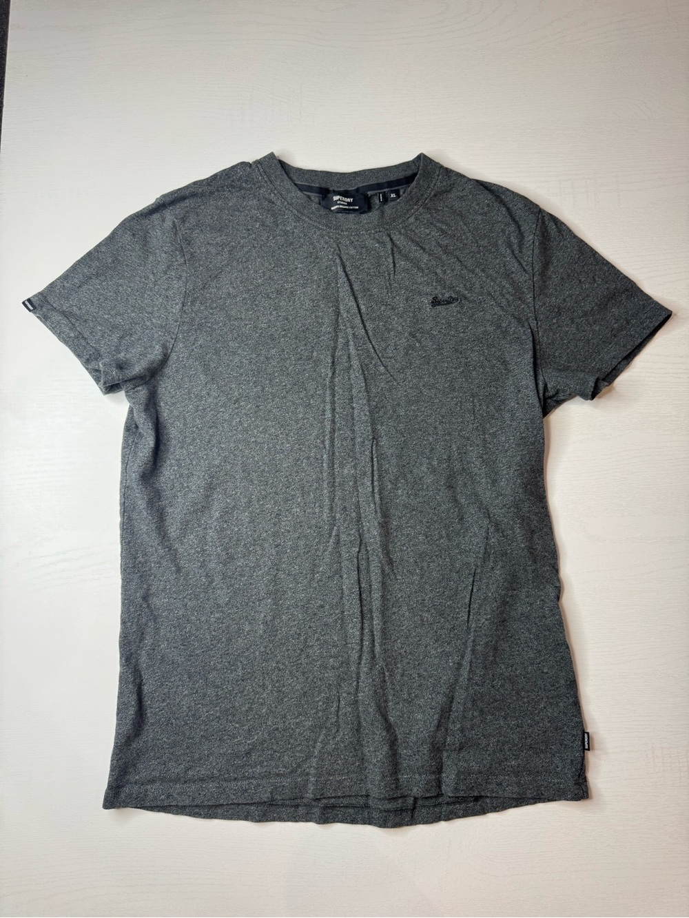 Superdry Men's Dark Gray Heather Short Sleeve Crew Neck Tee